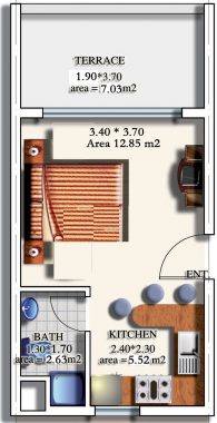 45m2 unit-plan